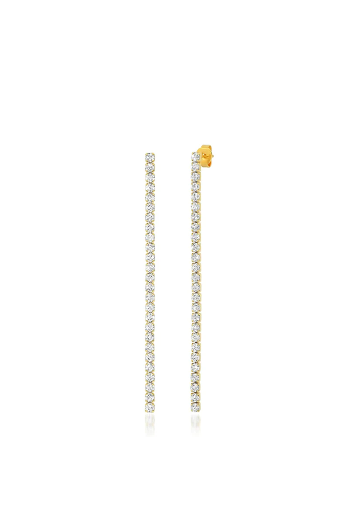 Long Linear CZ Earrings