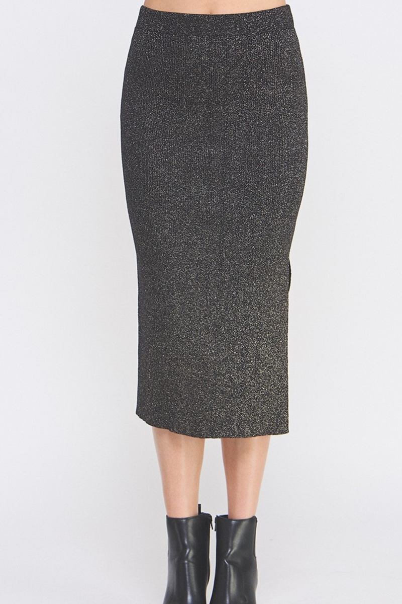 Allie Rose Metallic Pencil Skirt