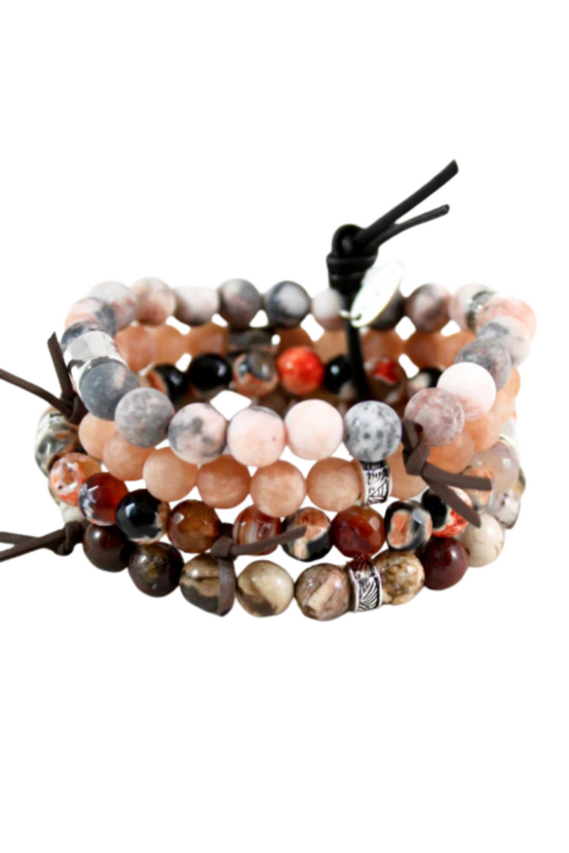 Lizou Chunky Stone Stack Bracelet