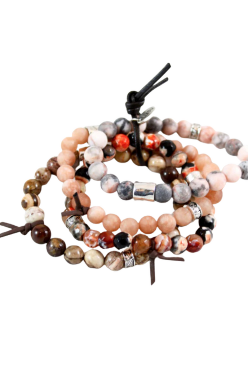 Lizou Chunky Stone Stack Bracelet