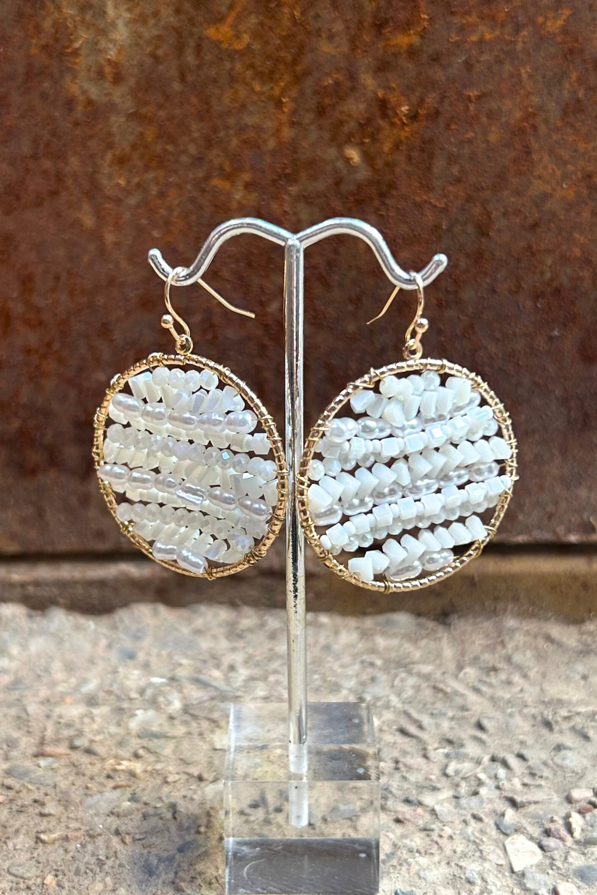 Beaded Circular Earrings