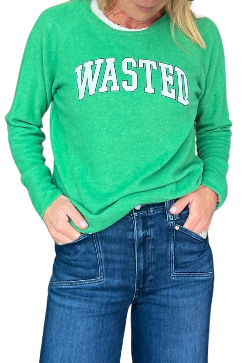 Wasted Lightweight Brushed Fleece Pullover Top