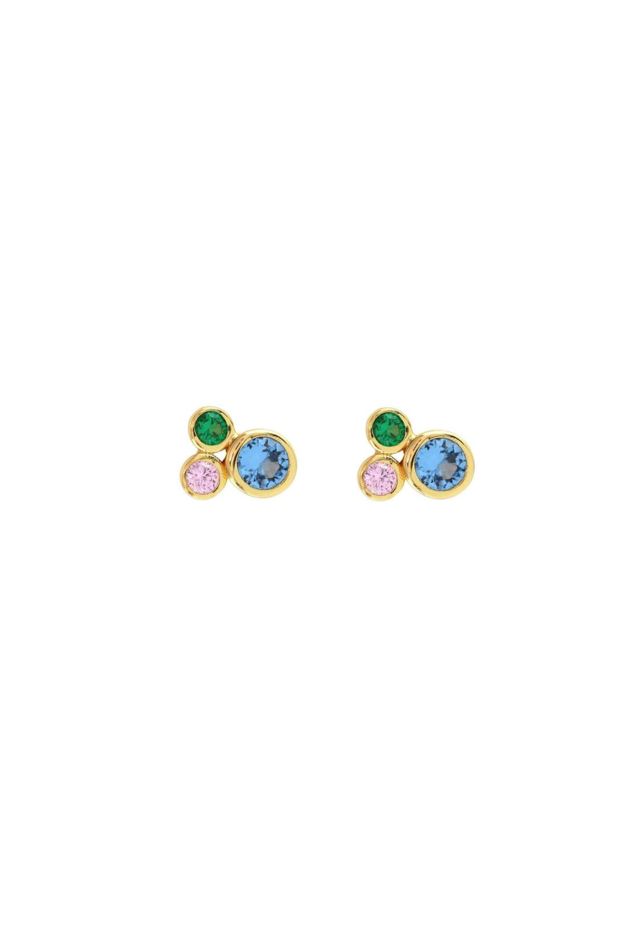 Modernist Bezel Crystal Stud Earrings