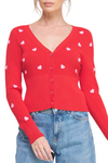 Allie Rose Contrast Heart Cardigan