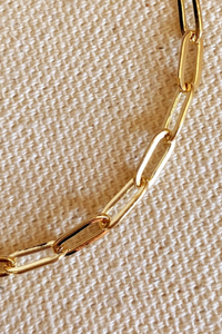 18k Gold Filled Short Link Paperclip Bracelet