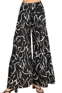 Printed Wide Leg Pants