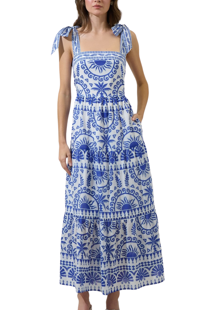 Sugar Lips Rivera Tropics Emely Tiered Maxi Dress