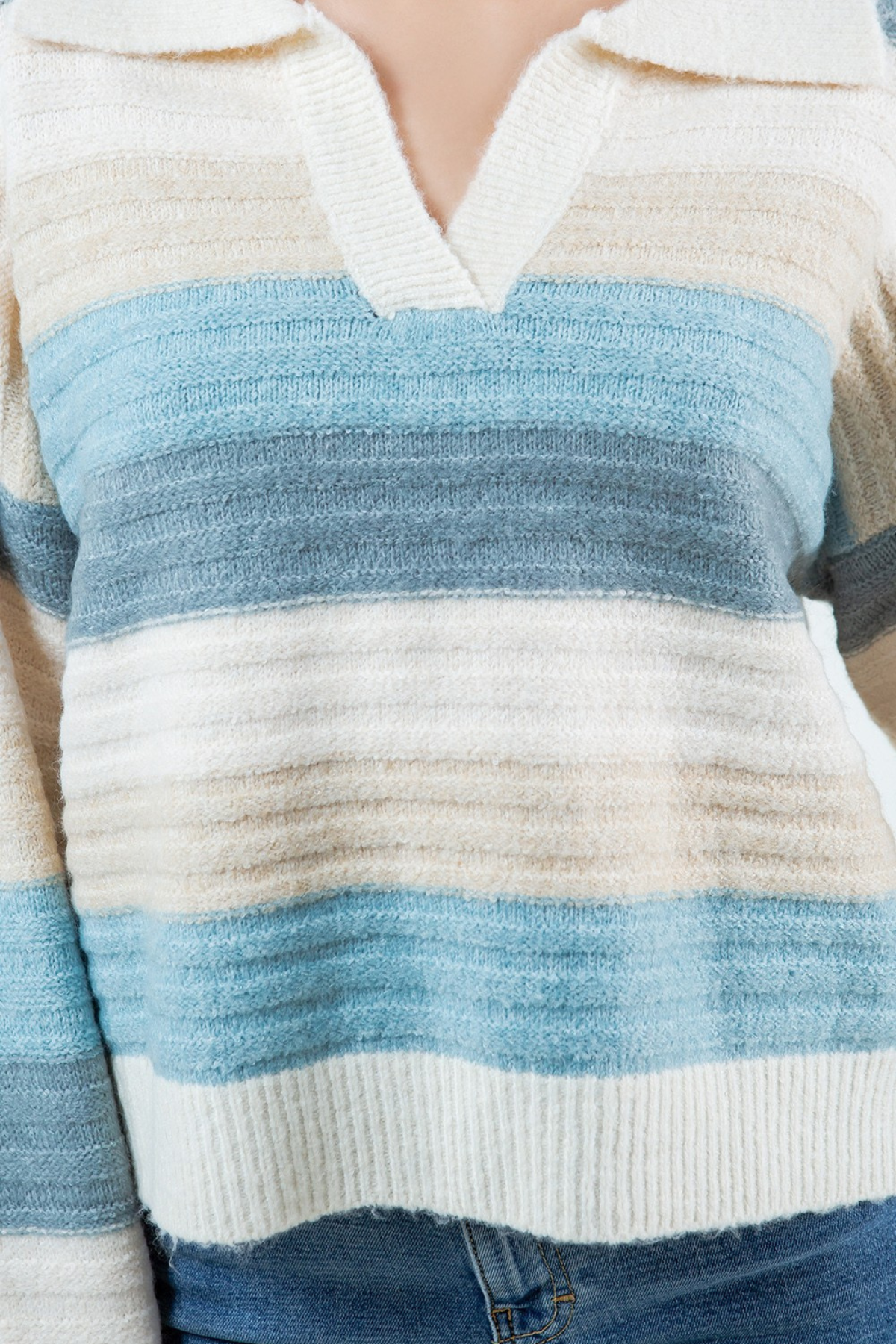 Striped Collared Pullover