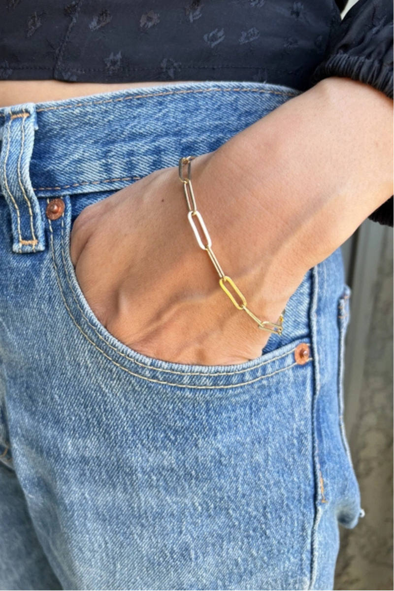 18k Gold Filled Classic Paperclip Bracelet