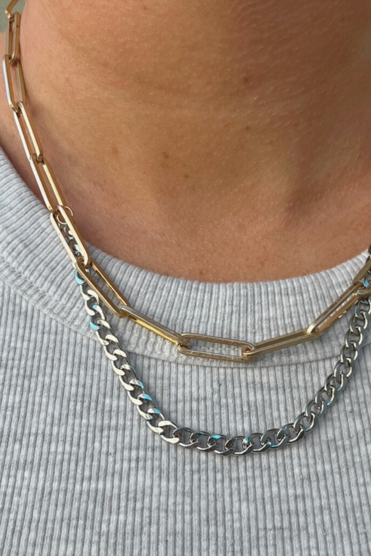 Paperclip and Chain Necklace