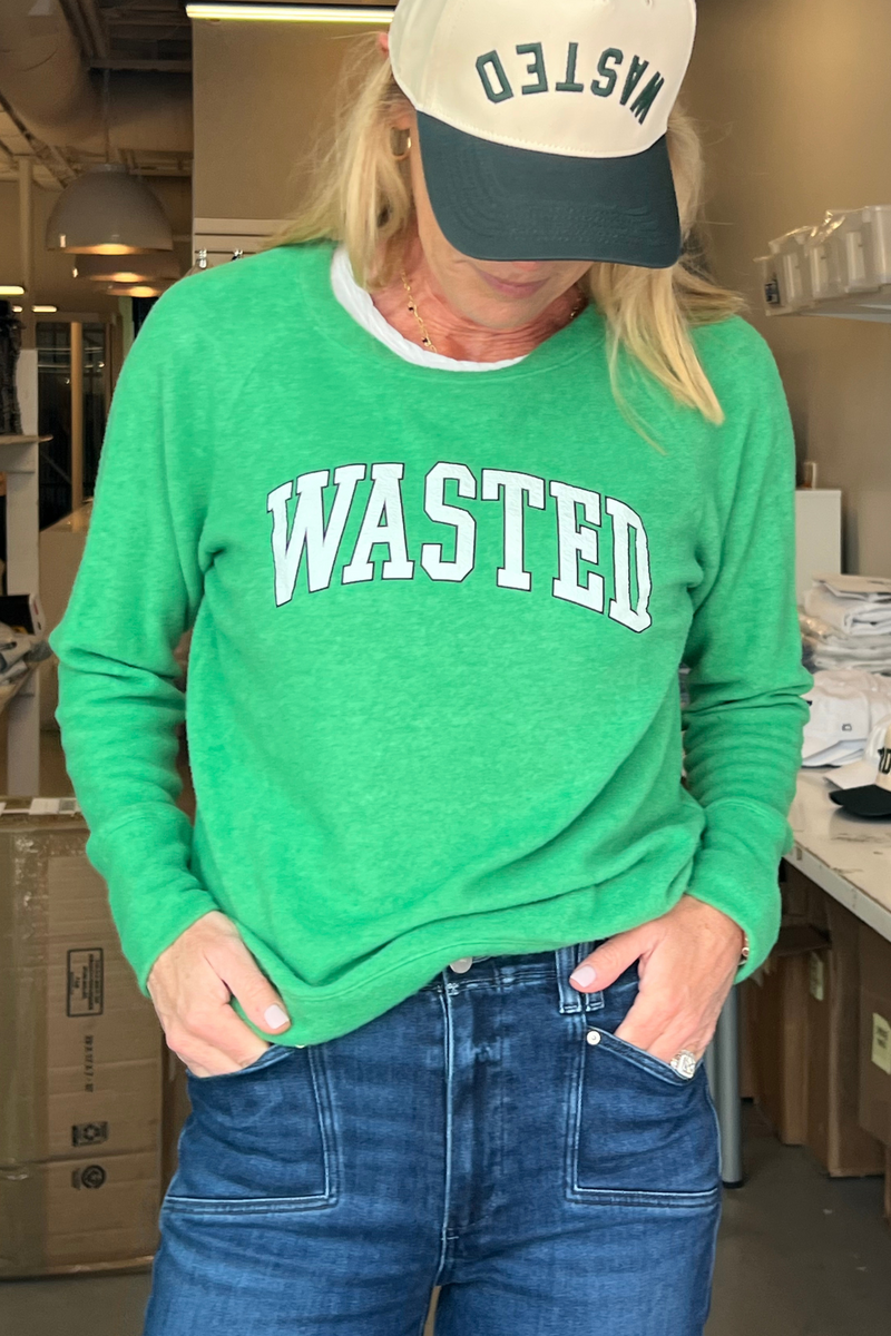 Wasted Lightweight Brushed Fleece Pullover Top