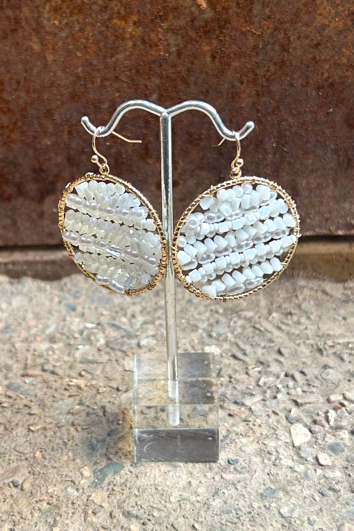 Beaded Circular Earrings