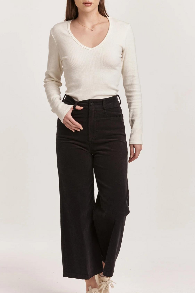 Dear John Audrey High Rise Cropped Wide Leg Corduroy Pant