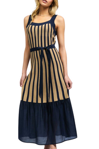 Current Air Striped Tiered Maxi Dress