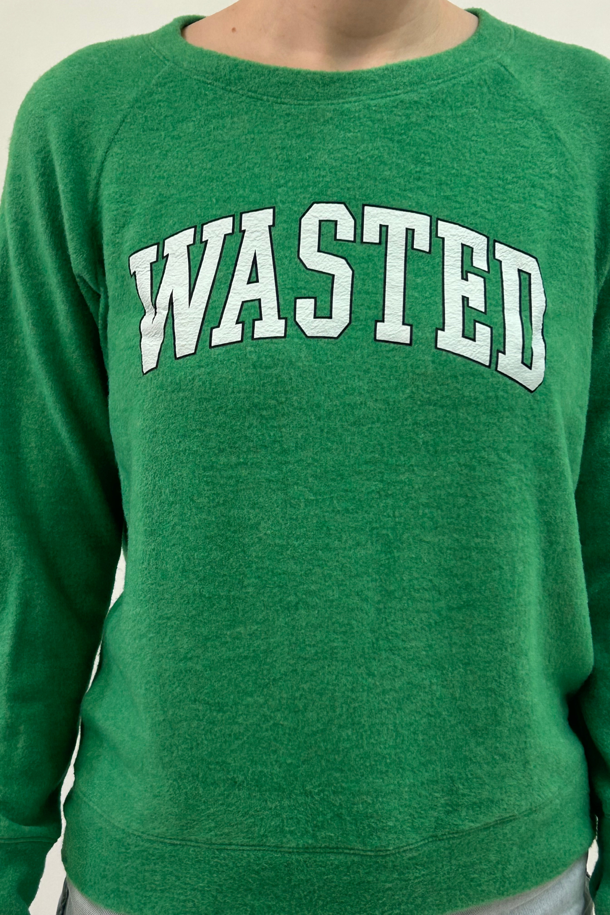 Wasted Lightweight Brushed Fleece Pullover Top