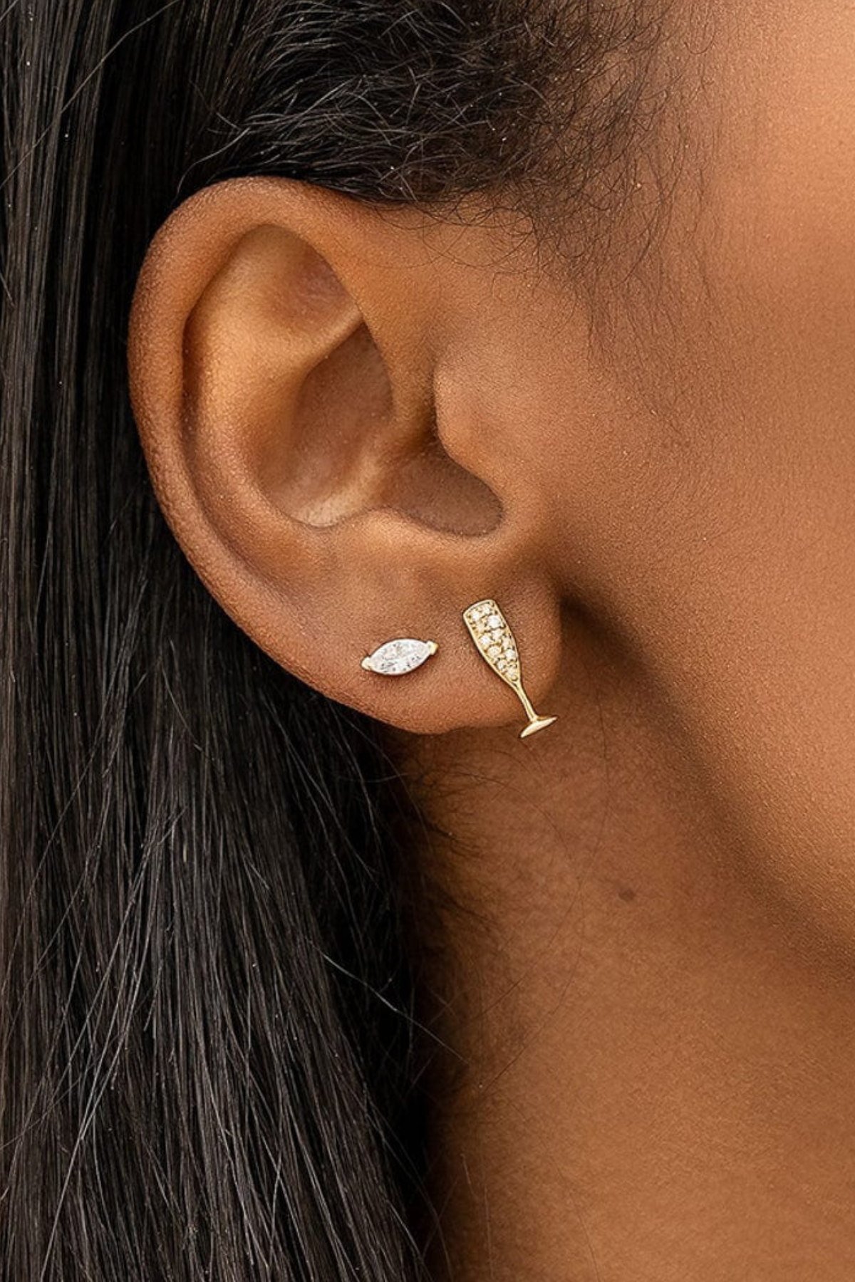 Champagne Glass Studs