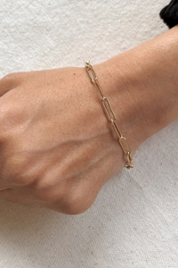 18k Gold Filled Classic Paperclip Bracelet