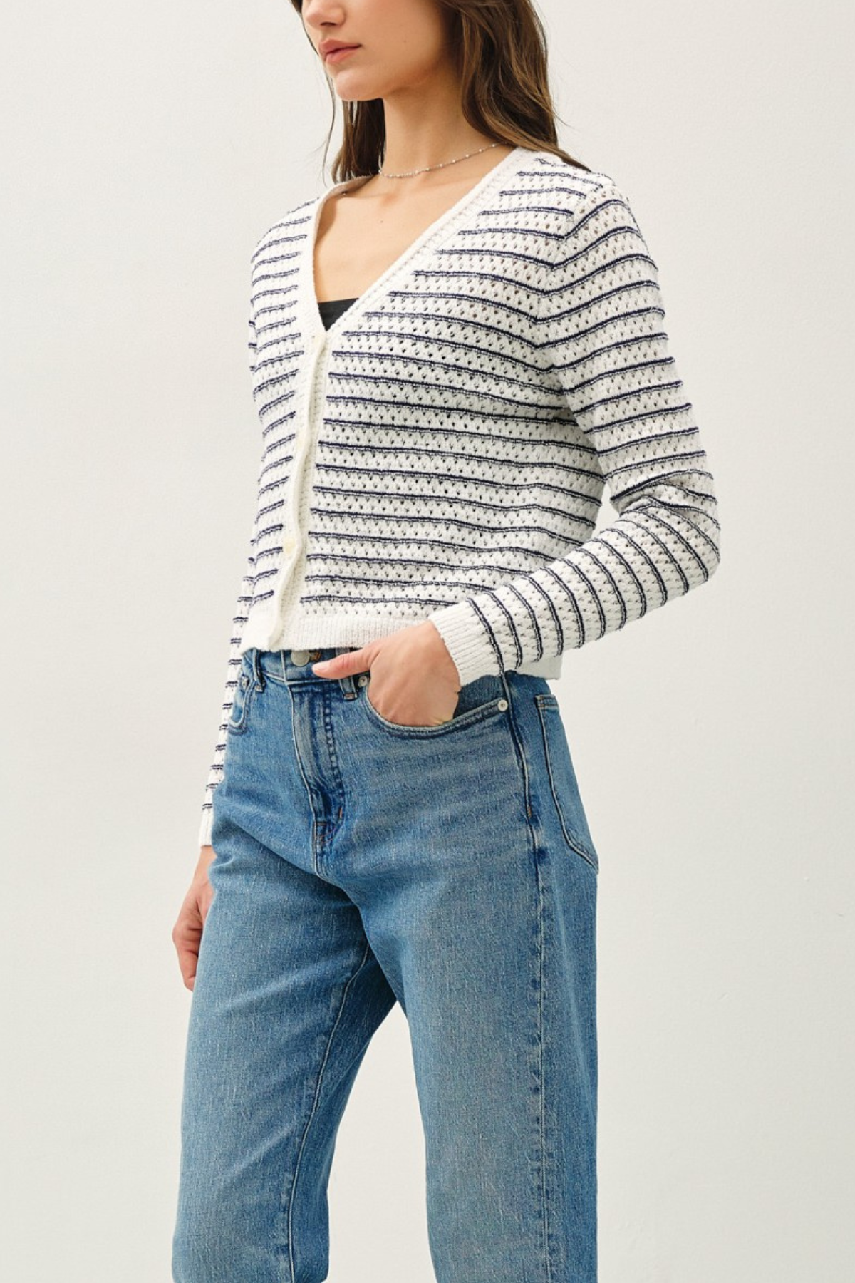 Lexi Striped Crochet Cardigan