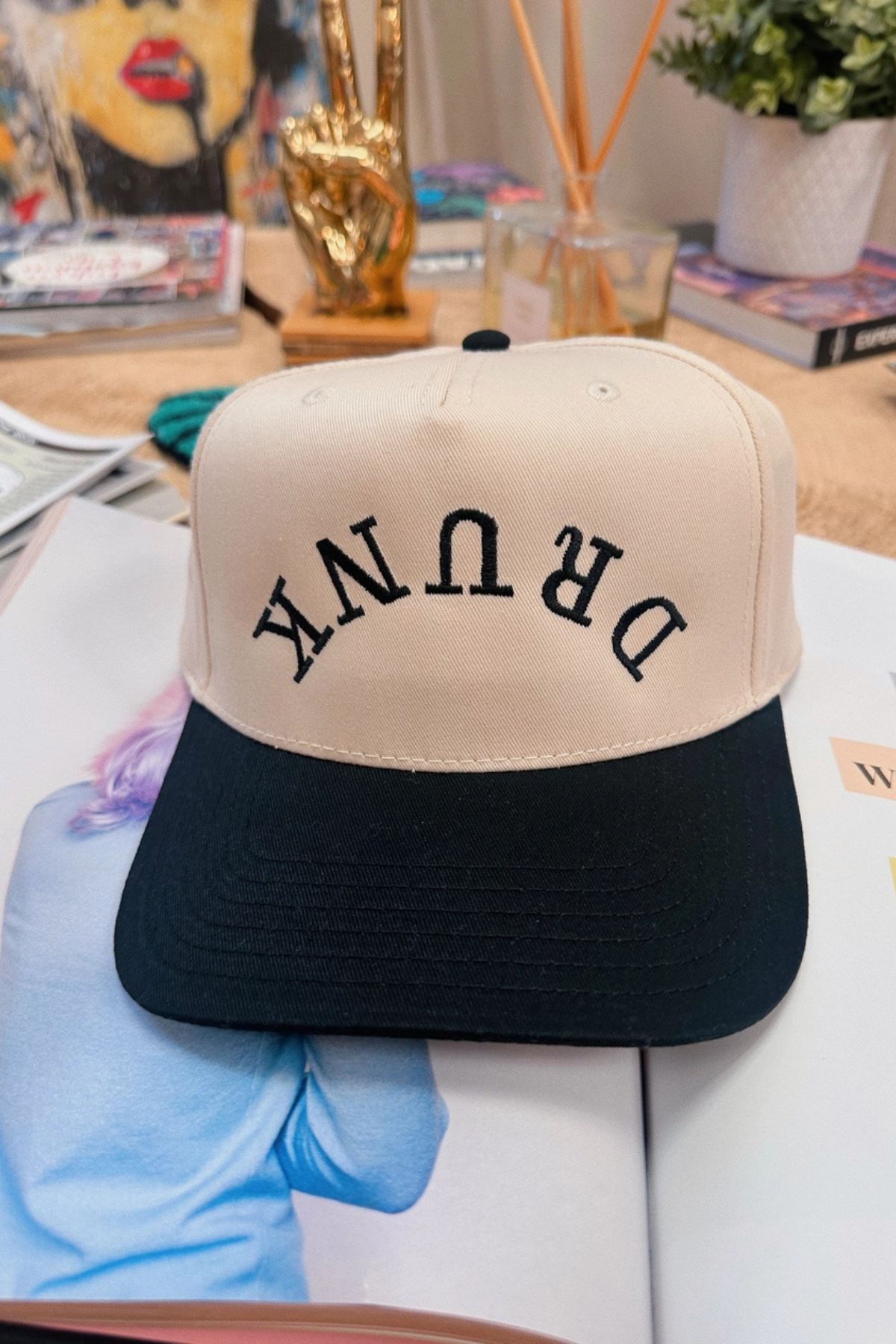 Drunk Embroidered Structured Hat