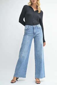 Just Black Stretchy Wide Leg Jeans