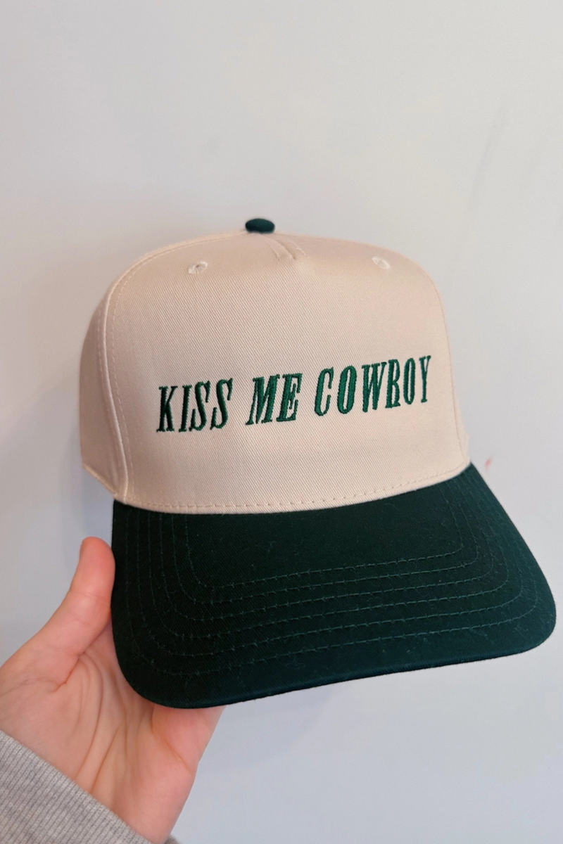 Kiss Me Cowboy Embroidered Hat