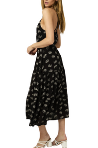 Tiered Animal Print Midi Dress