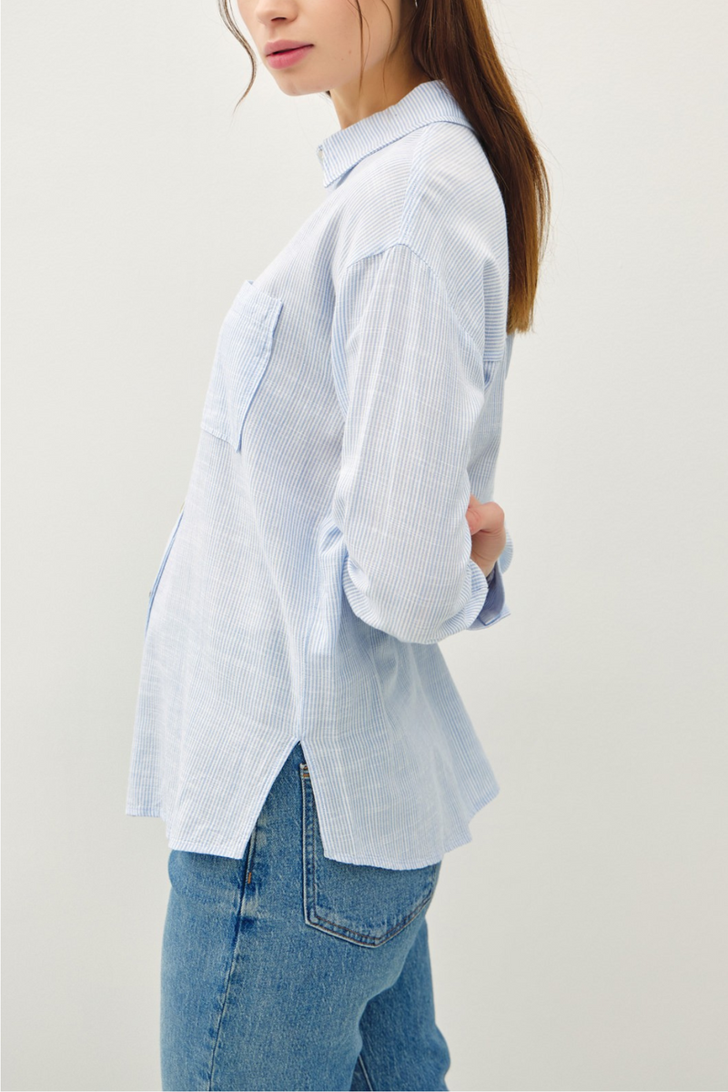 Lexi Pinstripe Button Down Shirt