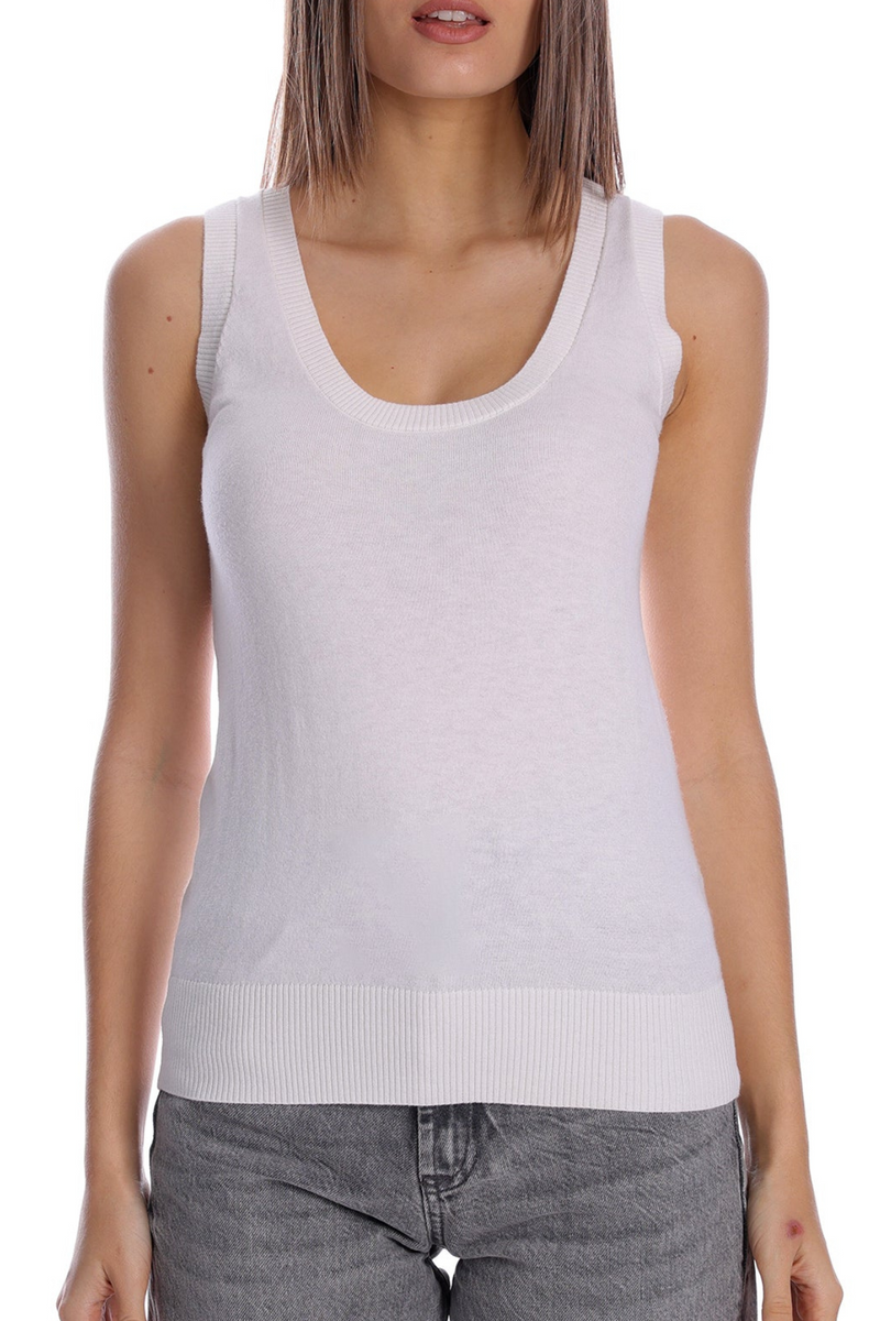 Minnie Rose Supima Neck Tank