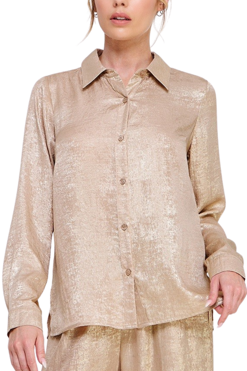 Allie Rose Brushed Satin Shirt