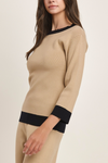 Able Scalloped Colorblock Sweater Top