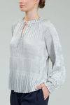 Current Air Pleated Long Sleeve Blouse