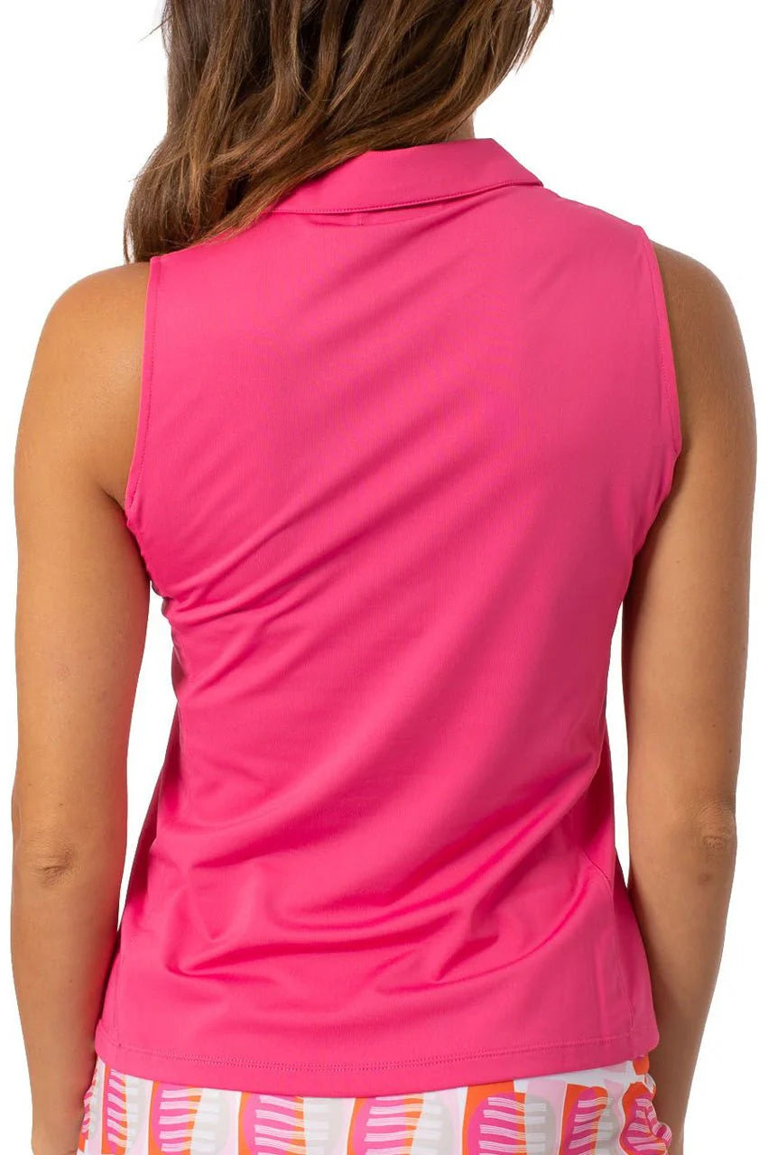 Golftini Sleeveless Zip Tech Polo