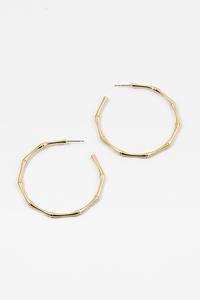 Bamboo Style Large Hoops