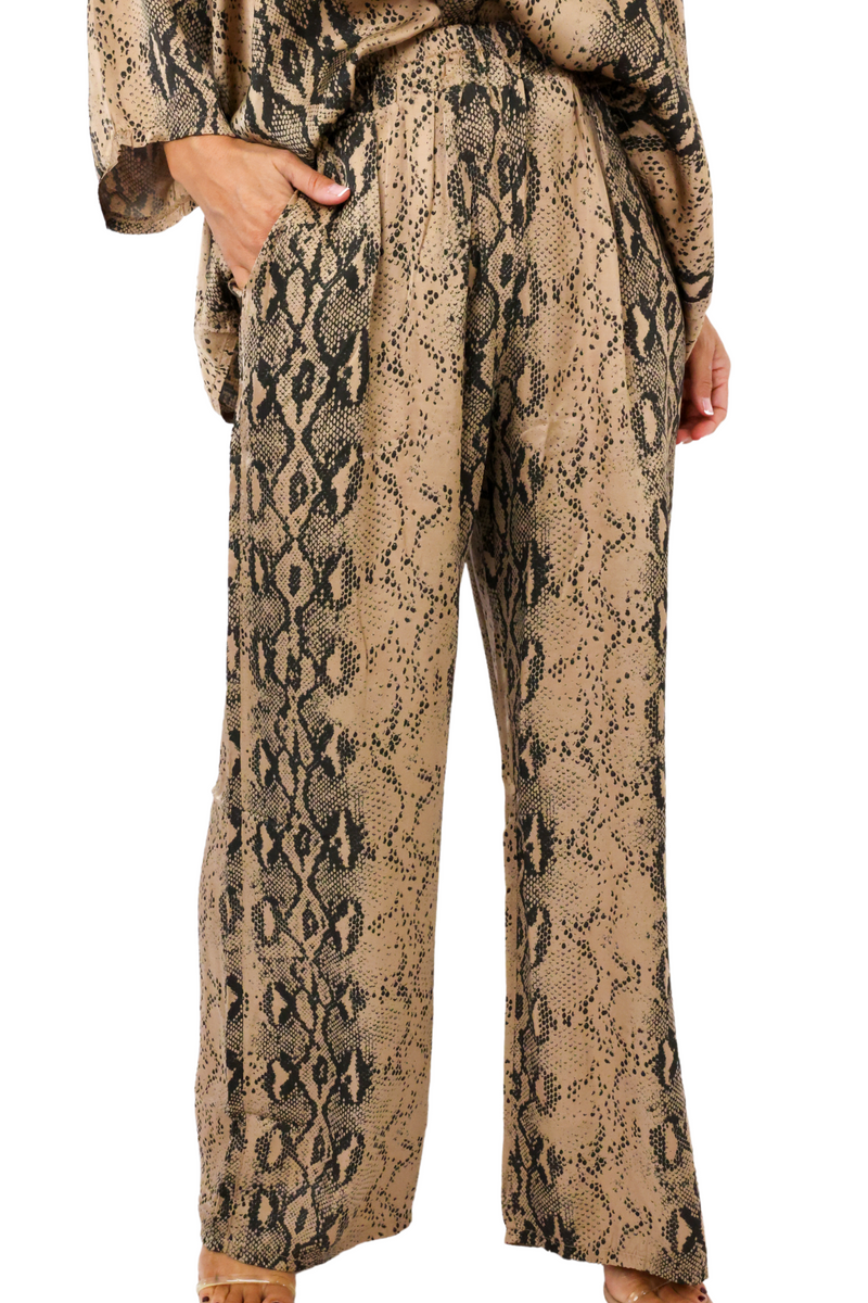 Milio Milano Snake Silky Plazzo Pants