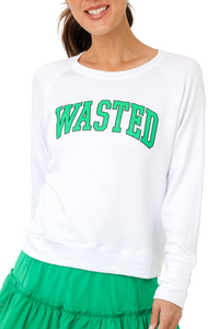 Wasted Lightweight Brushed Fleece Pullover Top