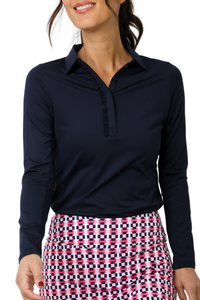 Golftini Long Sleeve Ruffle Polo