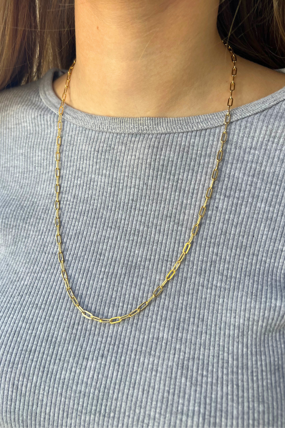 18k Gold Filled Paperclip Chain