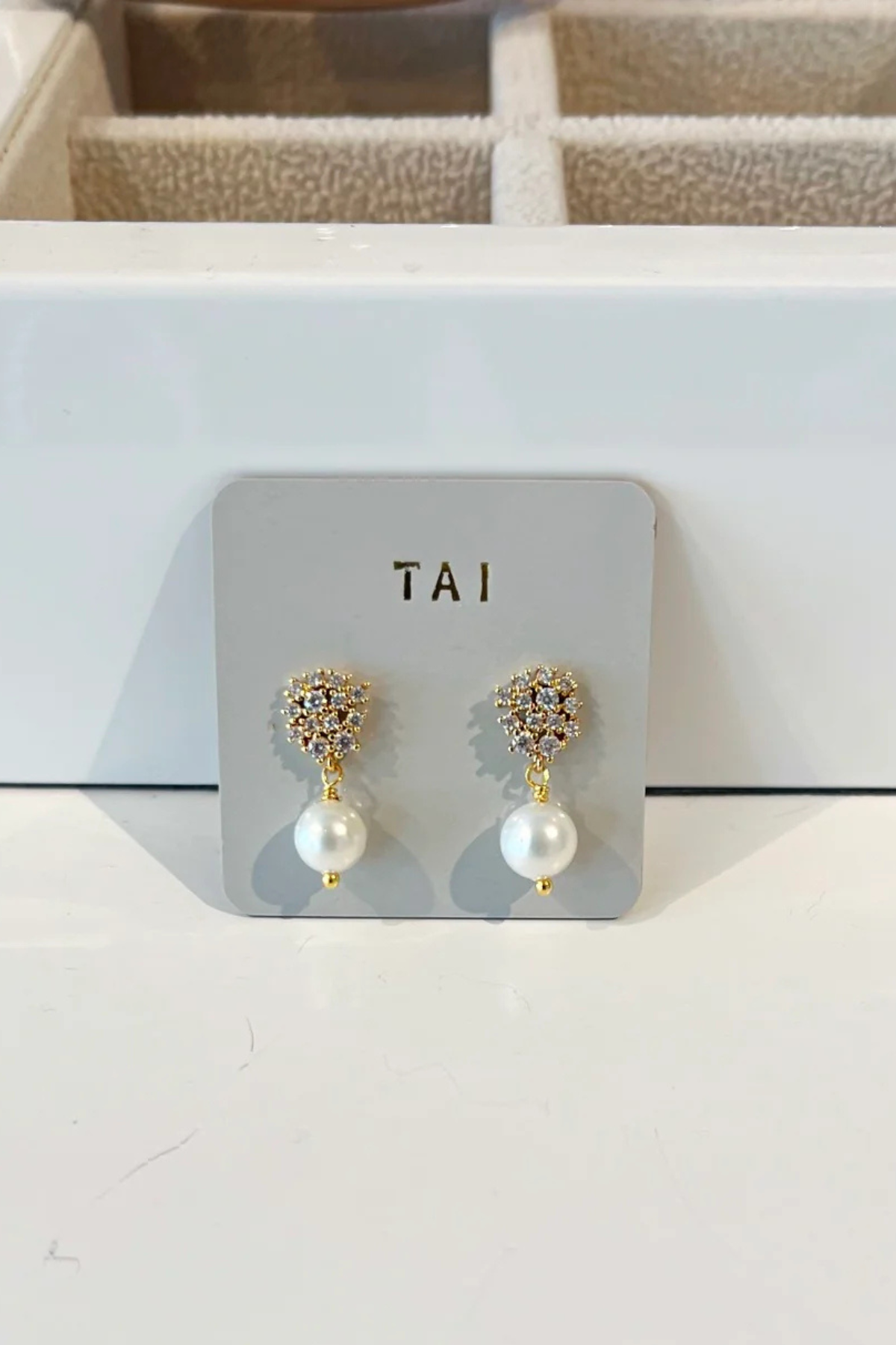 Sparkle Cluster & Pearl Post Earrings