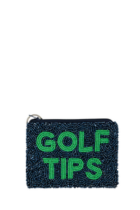 Golf Tips Beaded Coin Purse