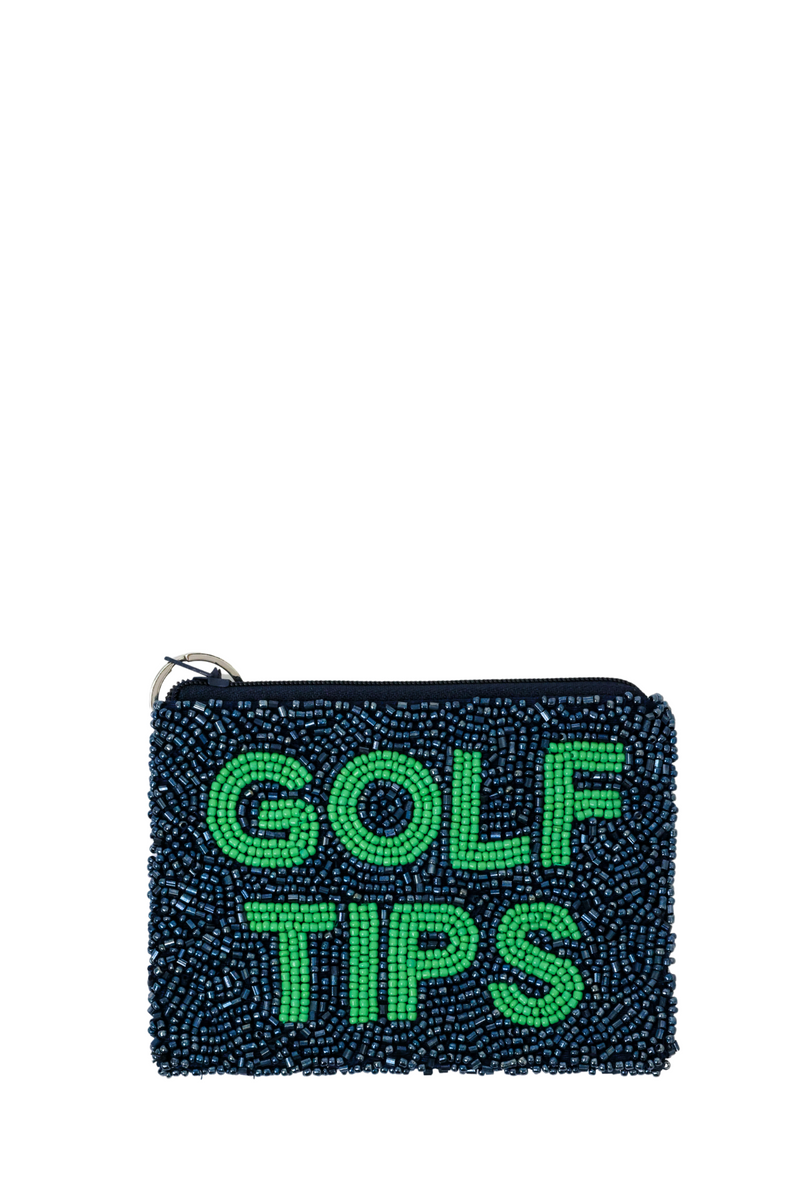 Golf Tips Beaded Coin Purse