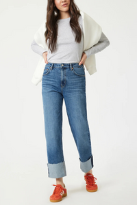 Mavi Savannah Cuffed Straight Leg Jeans