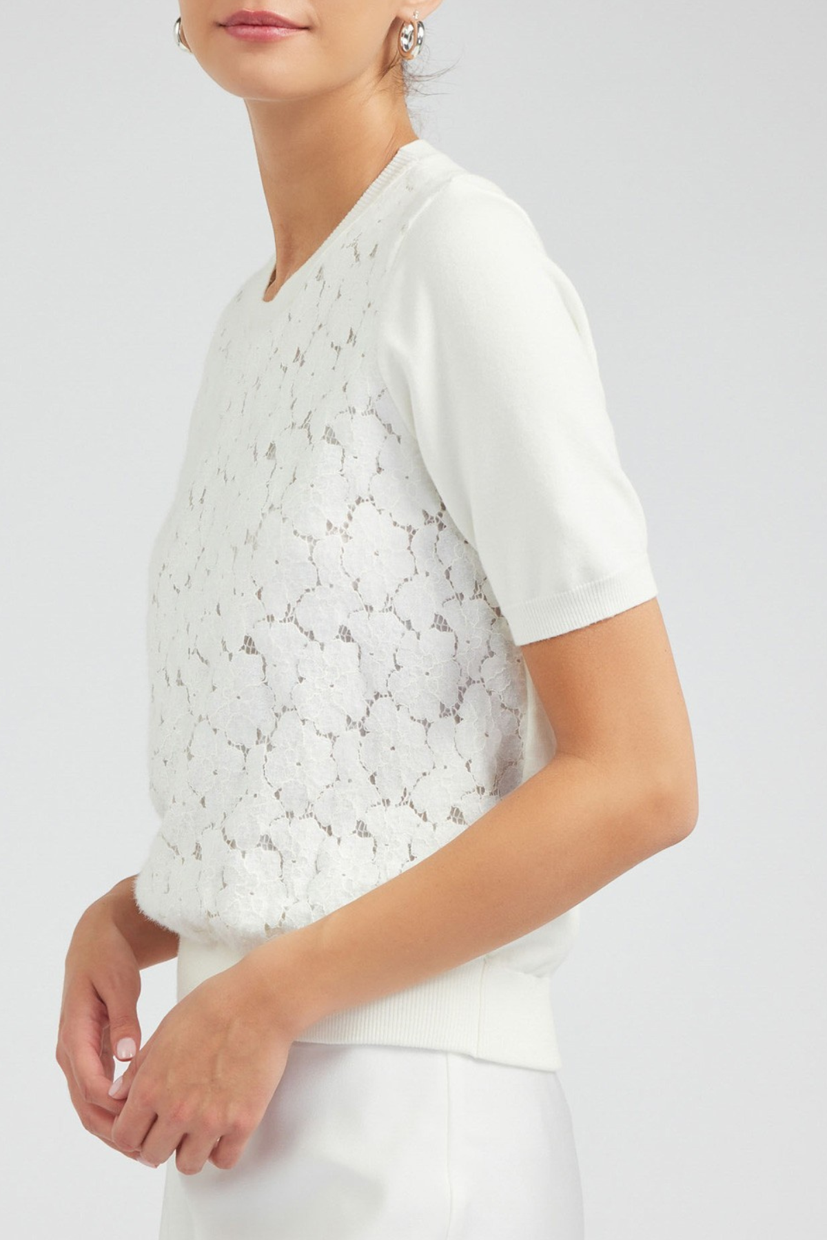 Current Air Lace Overlay Top