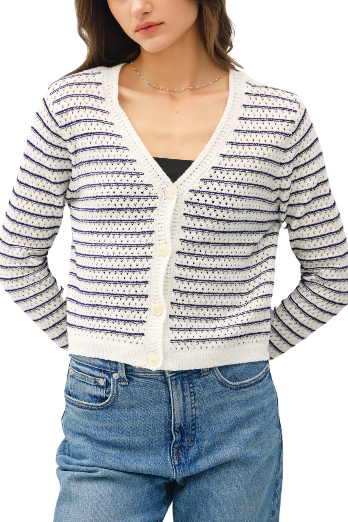 Lexi Striped Crochet Cardigan