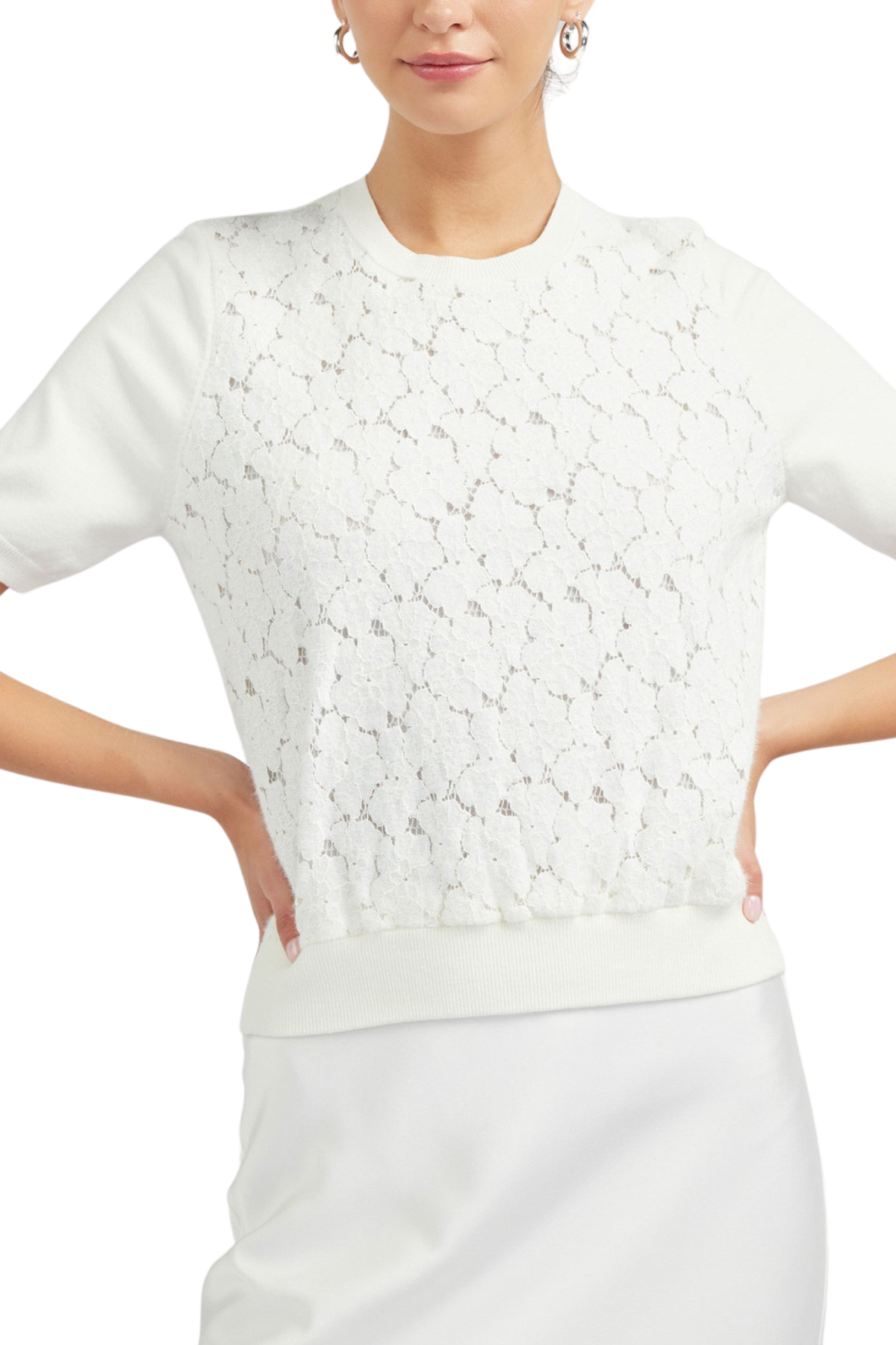 Current Air Lace Overlay Top