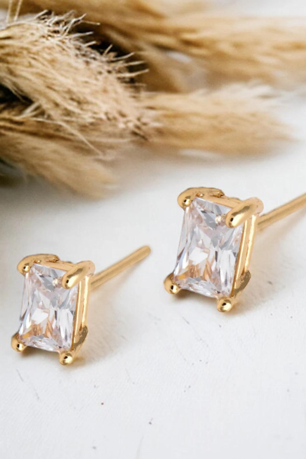 Baguette CZ Studs