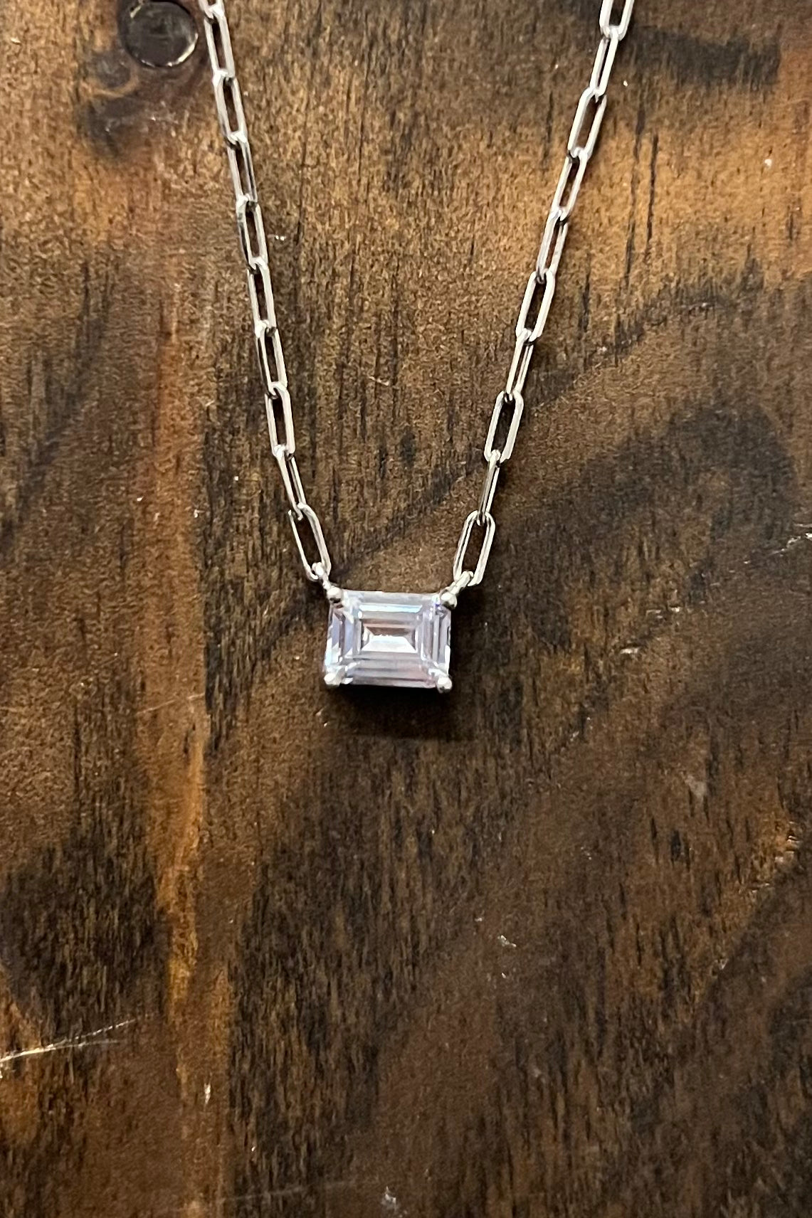 PG Designs Rectangle CZ Necklace