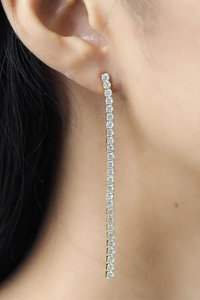 Long Linear CZ Earrings