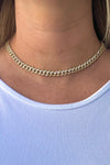 Jane 12mm Big Stone Miami Cuban Chain Necklace