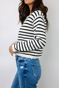 Striped Button Down Cardigan