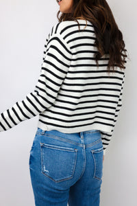 Striped Button Down Cardigan